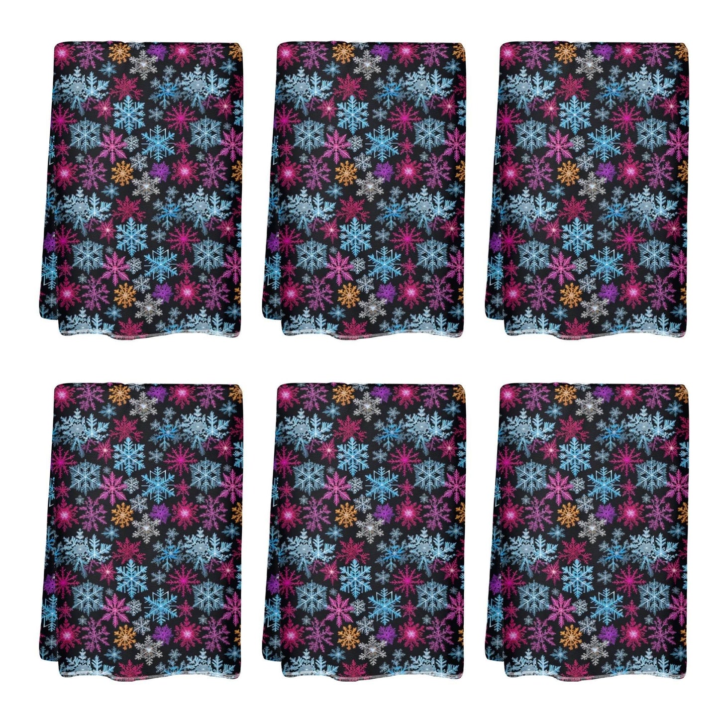 Colorful Party Snowflake Hand Towels (6 Pcs) - DeRose Seasonal