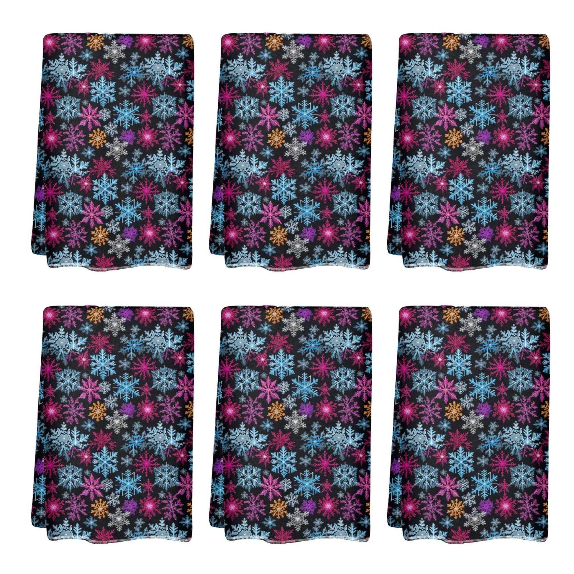Colorful Party Snowflake Hand Towels (6 Pcs) - DeRose Seasonal