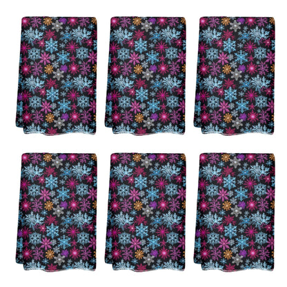 Colorful Party Snowflake Hand Towels (6 Pcs) - DeRose Seasonal