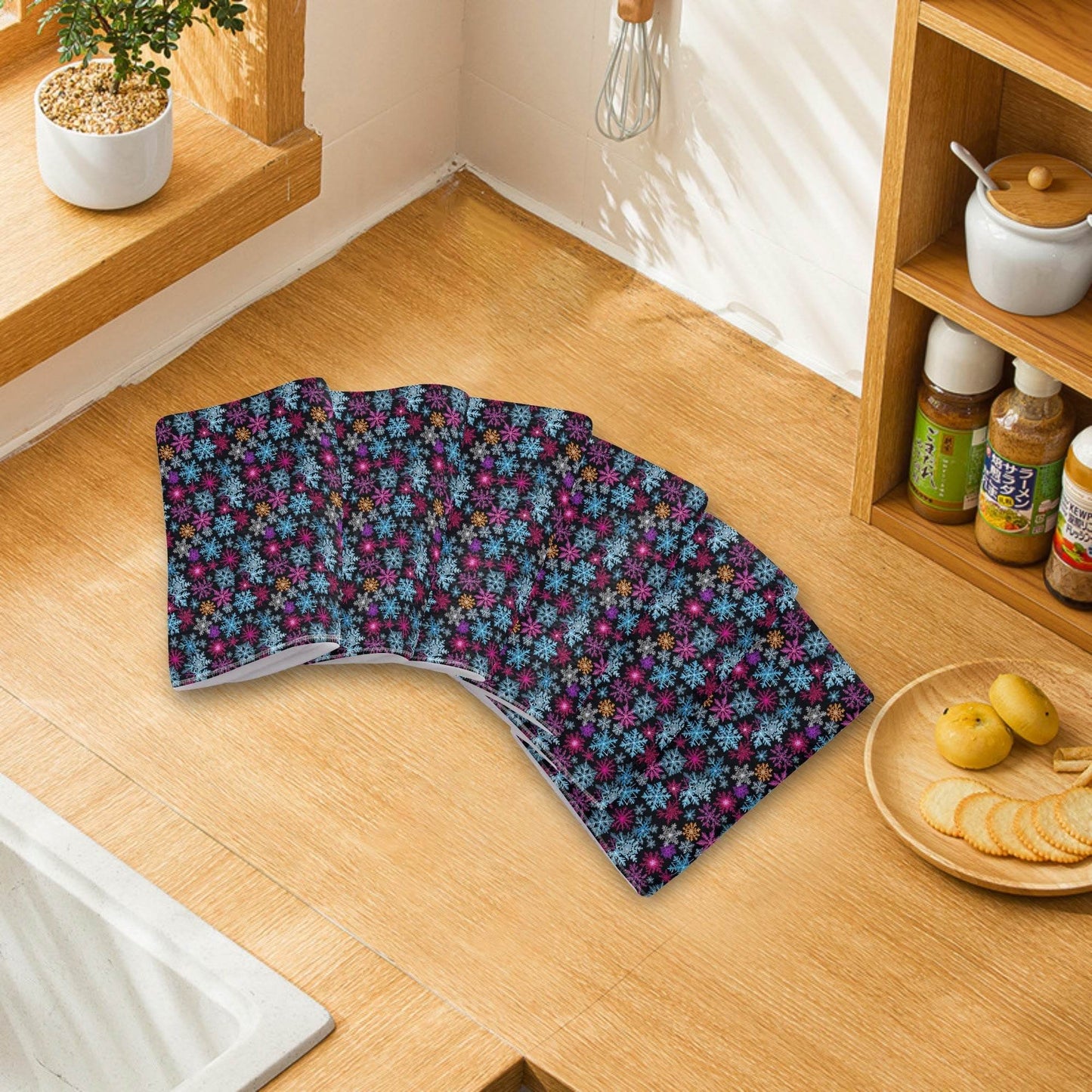 Colorful Party Snowflake Hand Towels (6 Pcs) - DeRose Seasonal