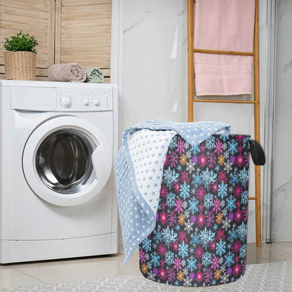 Colorful Party Snowflake Polyester Laundry and Blanket Basket - DeRose Seasonal