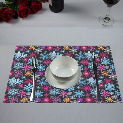 Colorful Party Snowflake Table Placemats (set of 6) - DeRose Seasonal