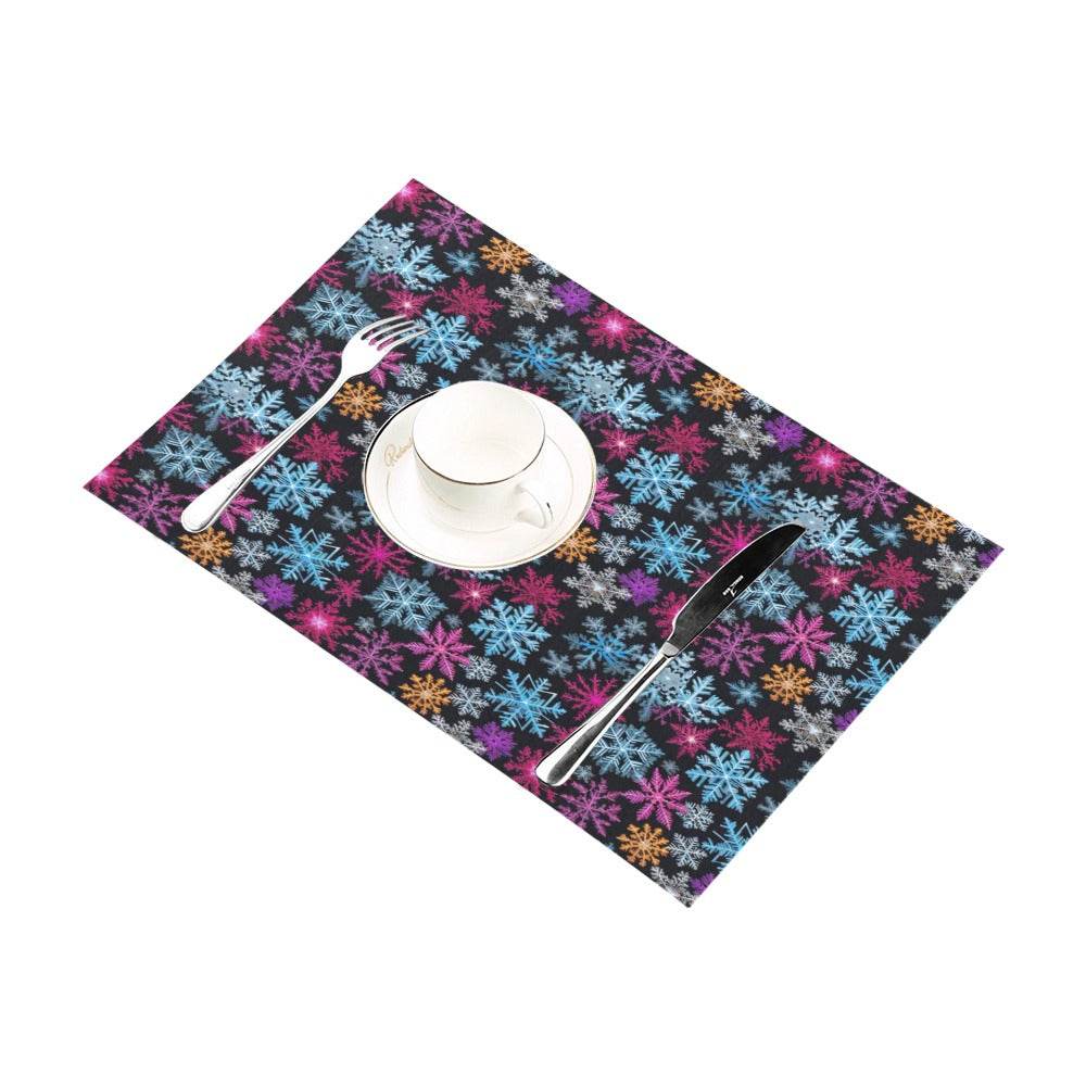 Colorful Party Snowflake Table Placemats (set of 6) - DeRose Seasonal