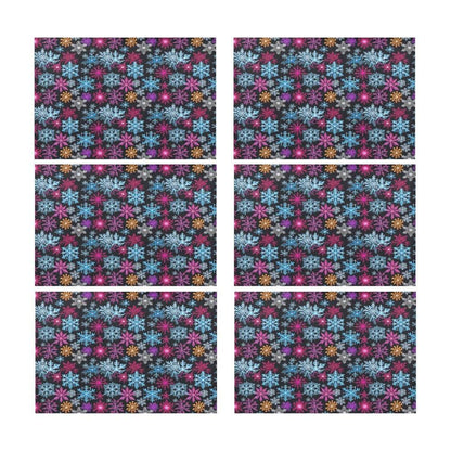 Colorful Party Snowflake Table Placemats (set of 6) - DeRose Seasonal