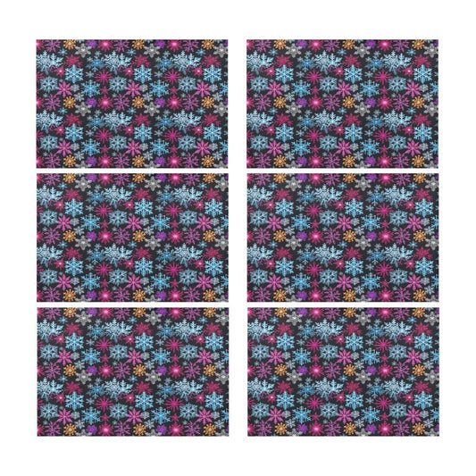 Colorful Party Snowflake Table Placemats (set of 6) - DeRose Seasonal
