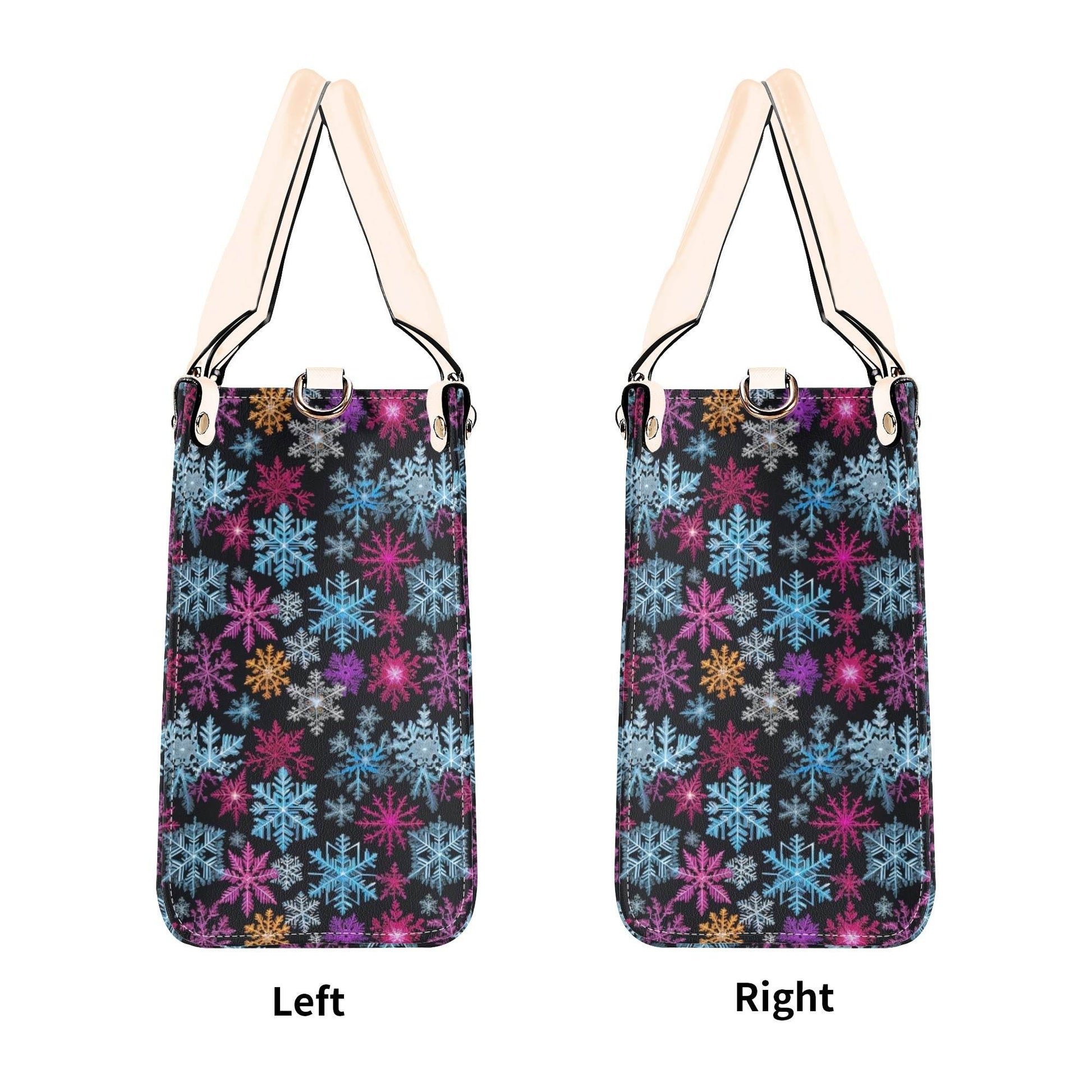 Colorful Party Snowflakes Luxury Women Leather Handbag (3 sizes) - DeRose Seasonal