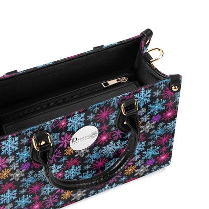 Colorful Party Snowflakes Luxury Women Leather Handbag (3 sizes) - DeRose Seasonal