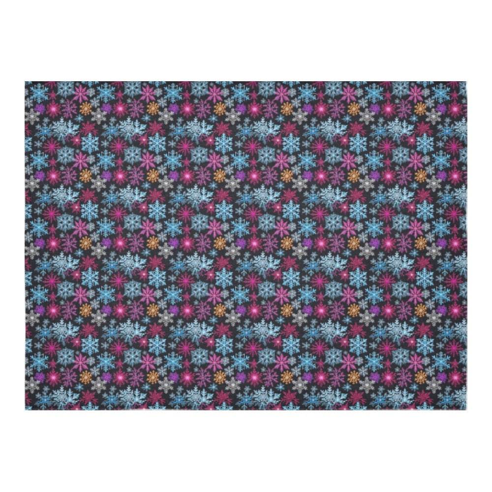 Colorful Party Snowflakes Polyester Tablecloth Polyester Tablecloth 70"x 52" DeRose Seasonal