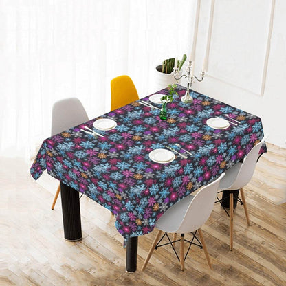 Colorful Party Snowflakes Polyester Tablecloth Polyester Tablecloth 70"x 52" DeRose Seasonal
