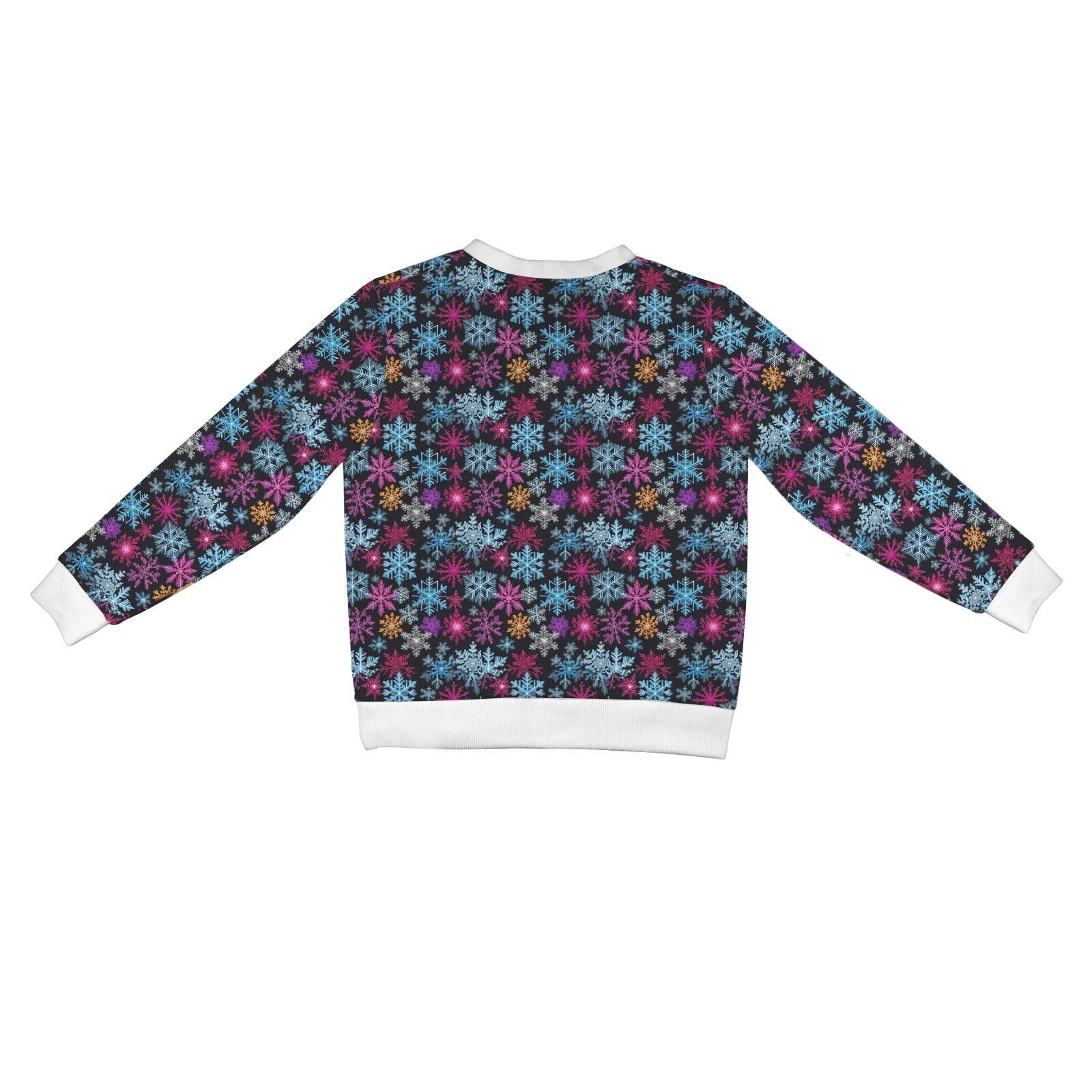 Colorful Party Snowflakes Women's Cardigan Button Sweater Custom Women's Cardigan (Model H73) - DeRose Seasonal