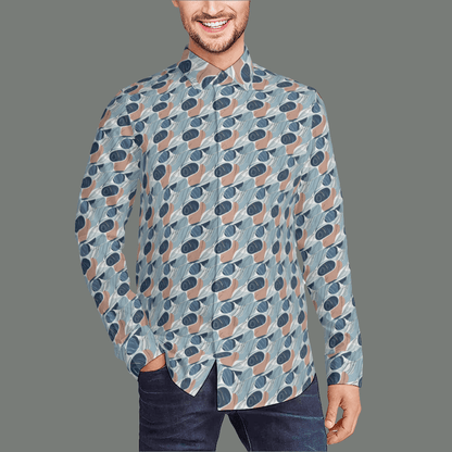 Cool Touch Men's Classic Long-Sleeved Button up Polyester Dress Shirt - DeRose Seasonal
