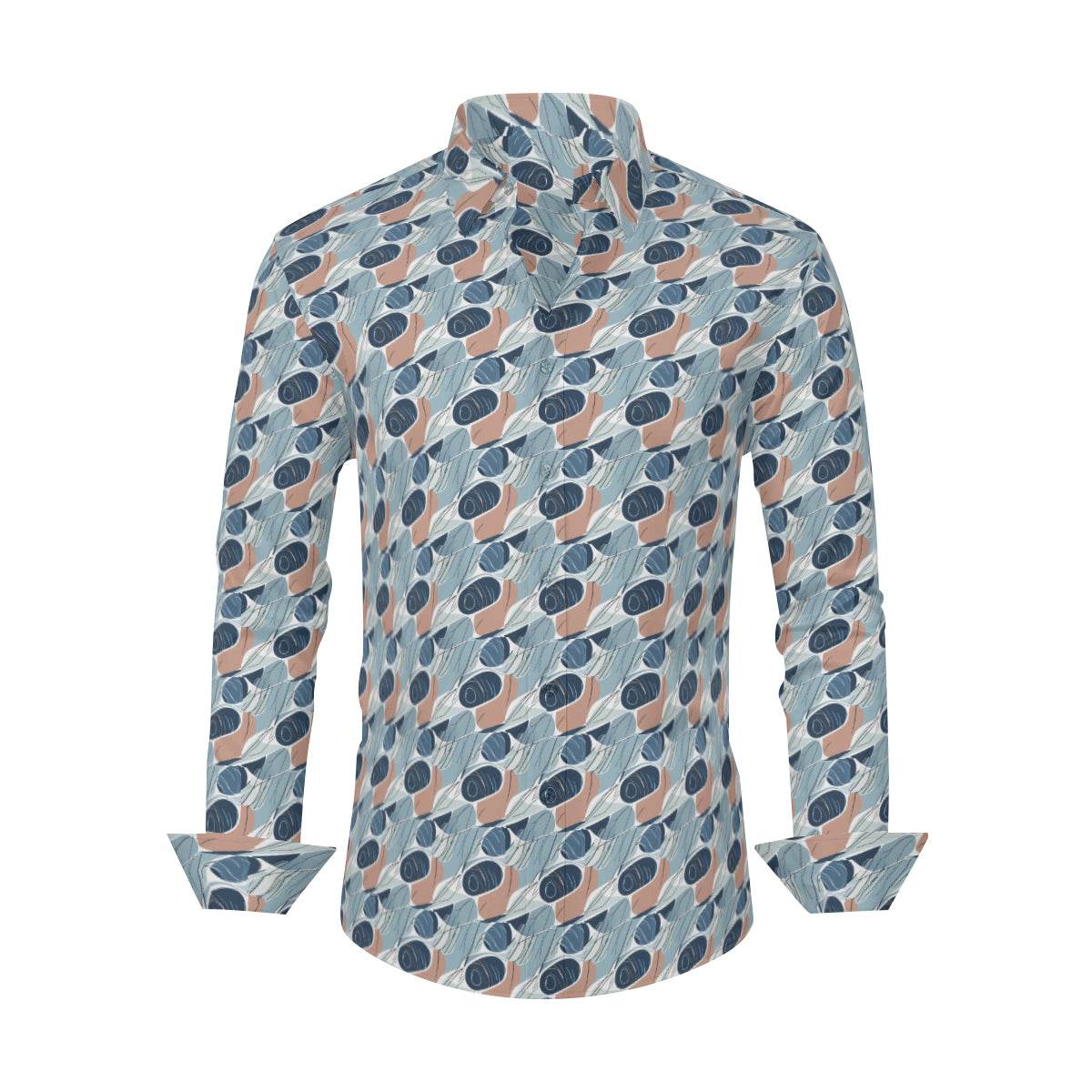 Cool Touch Men's Classic Long-Sleeved Button up Polyester Dress Shirt - DeRose Seasonal