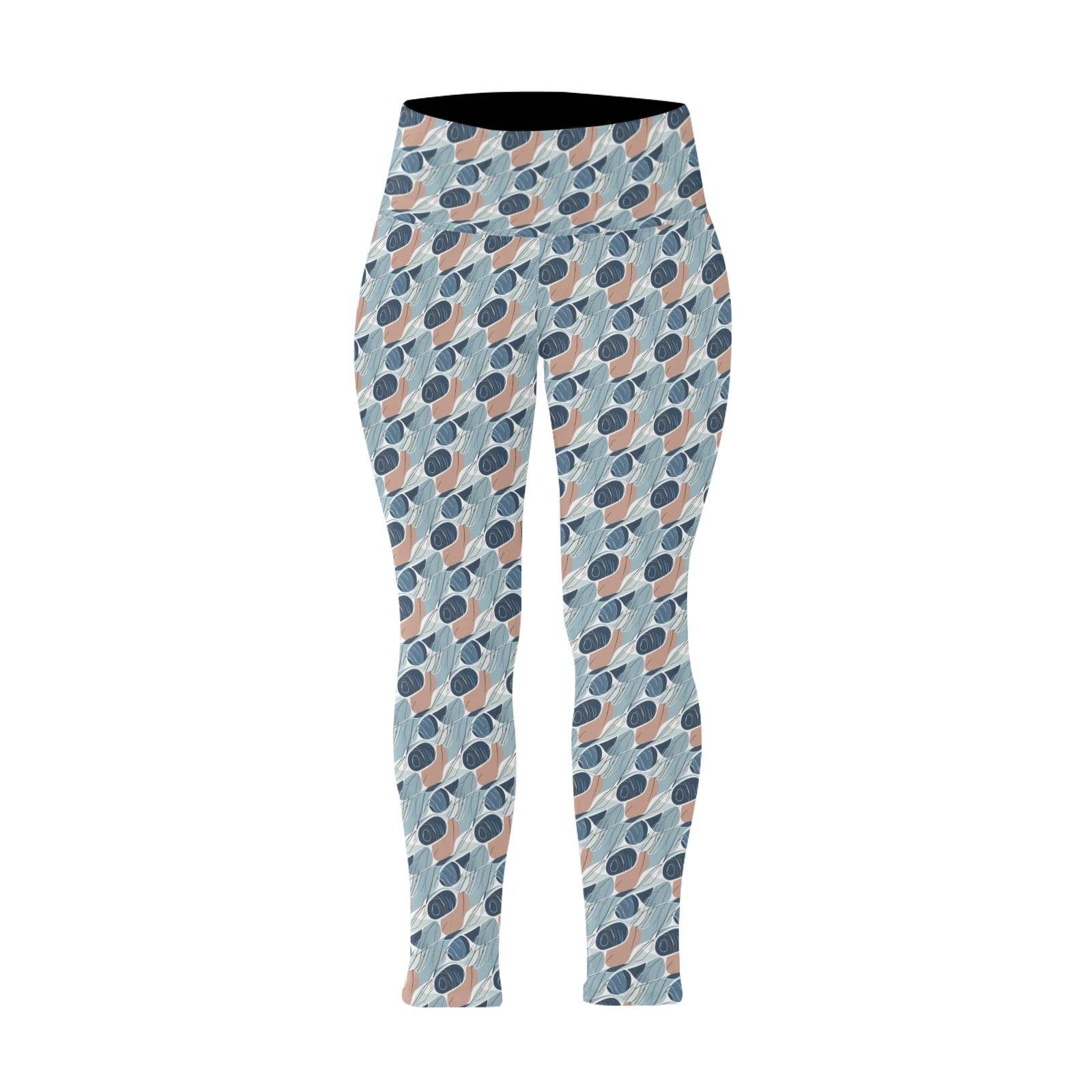 Cool Touch Women's Plus Size High Waited Leggings Women's High Waist Leggings(Plus Size)(ModelL45) - DeRose Seasonal