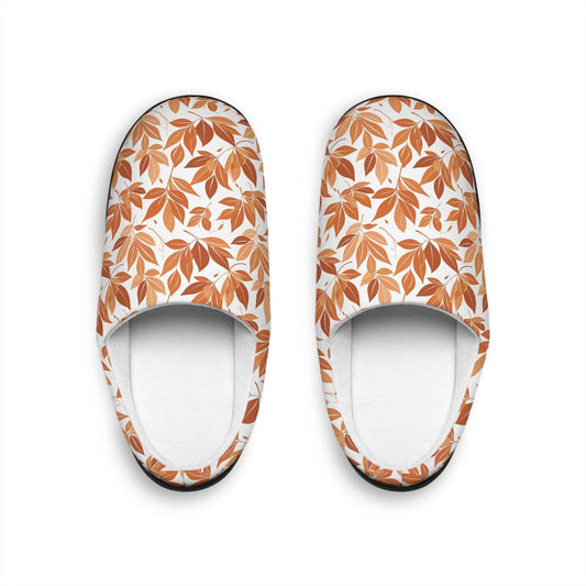 Cozy Autumn Leaves Men's Indoor Slippers - DeRose Seasonal