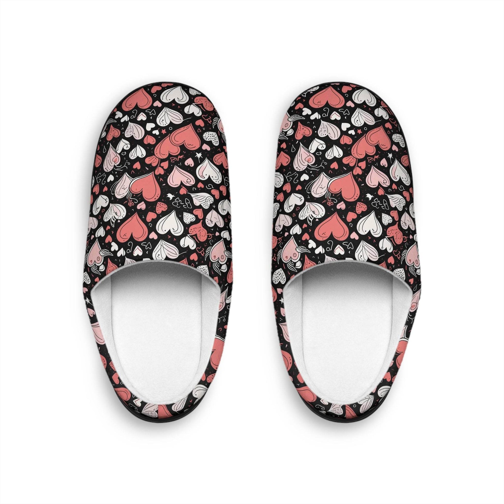 Cozy Colorful Hearts Women's Indoor Slippers - DeRose Seasonal