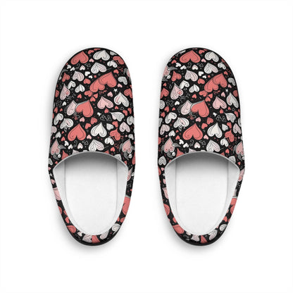 Cozy Colorful Hearts Women's Indoor Slippers - DeRose Seasonal