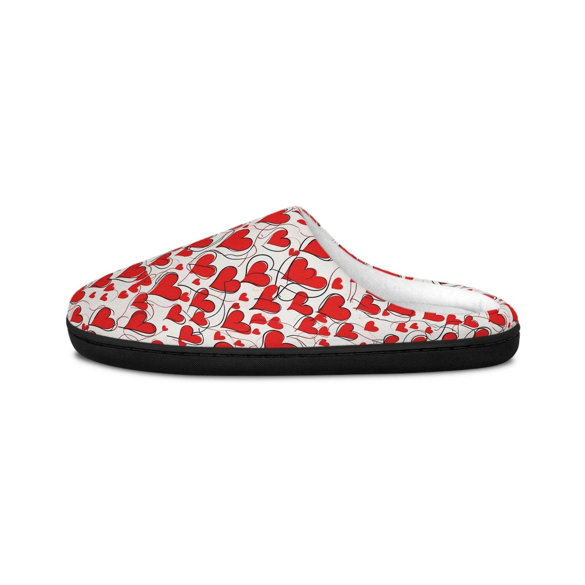 Cozy Scribbled Hearts Women's Indoor Slippers - Perfect for Valentine's Day & Relaxation - DeRose Seasonal
