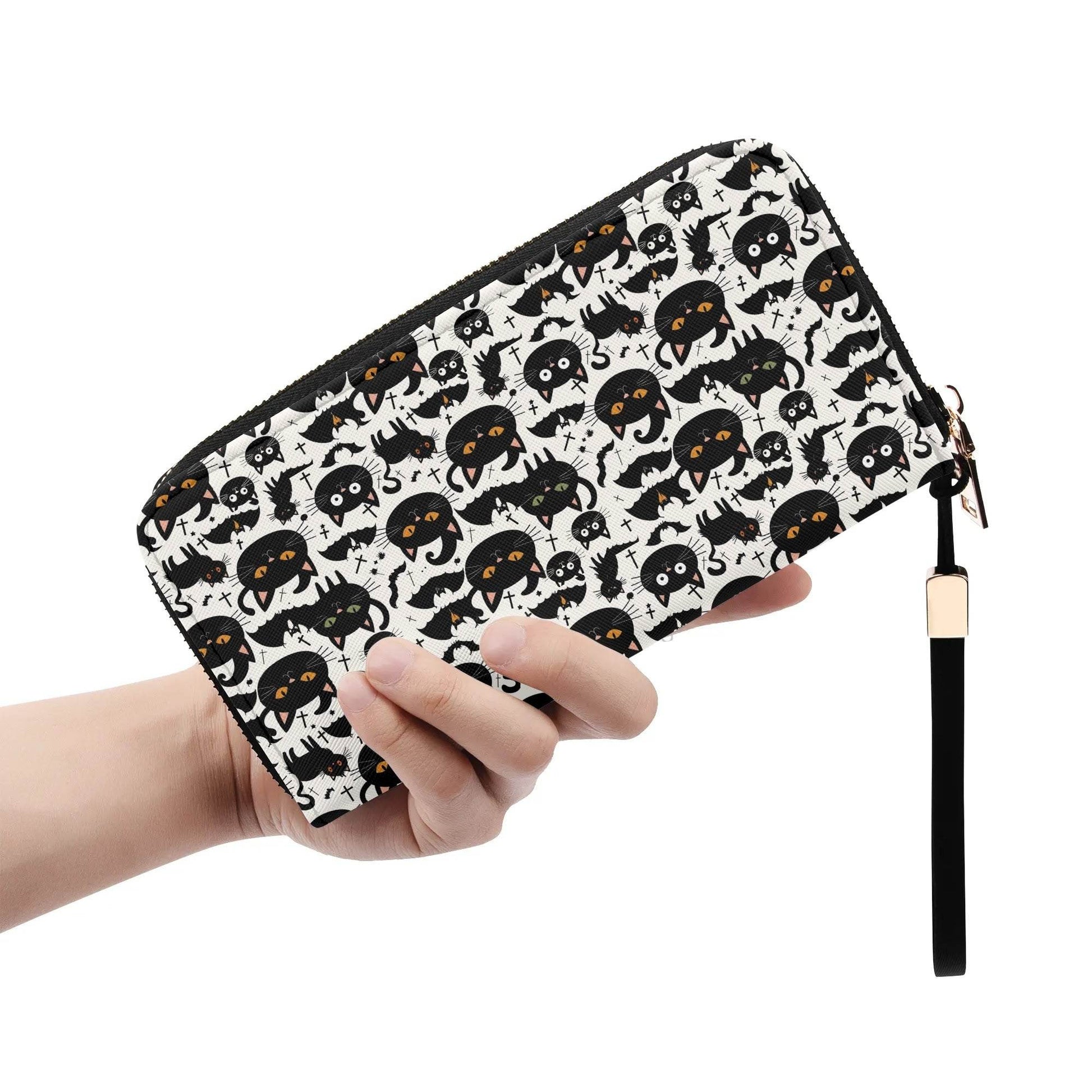 Crazy Cat Lady Leather Women's Zipper Wristlet Wallet - DeRose Seasonal