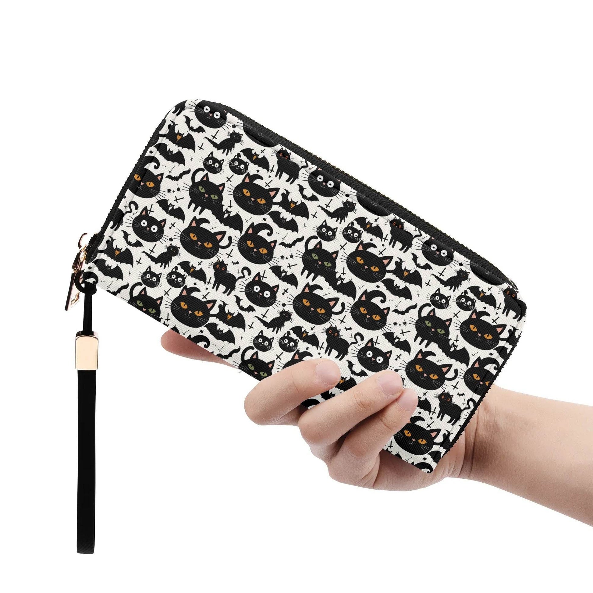 Crazy Cat Lady Leather Women's Zipper Wristlet Wallet - DeRose Seasonal