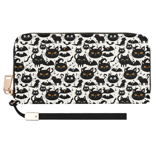 Crazy Cat Lady Leather Women's Zipper Wristlet Wallet - DeRose Seasonal
