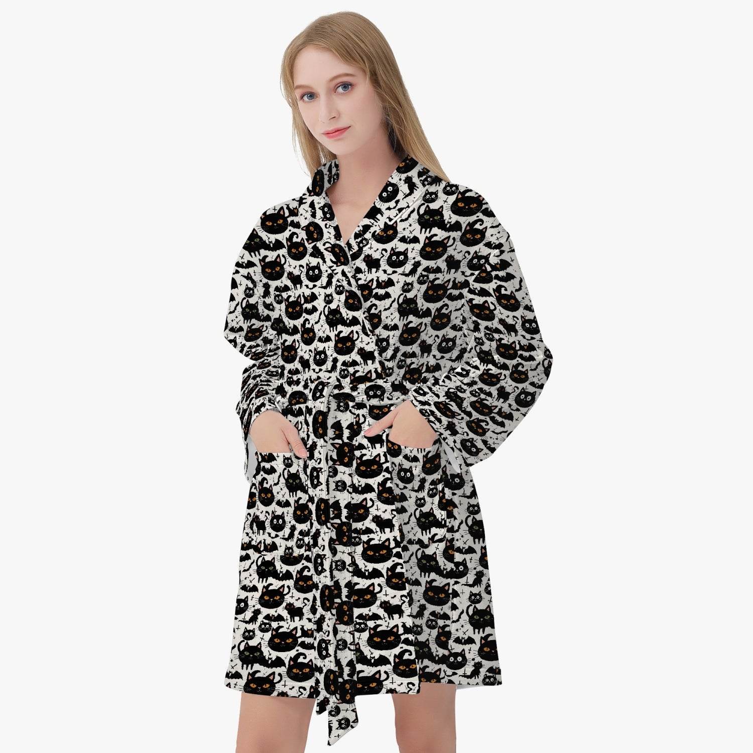 Crazy Cat Lady Women's Loose-fitting Bathrobe - DeRose Seasonal