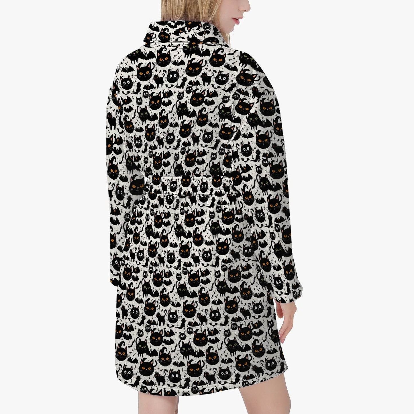 Crazy Cat Lady Women's Loose-fitting Bathrobe - DeRose Seasonal