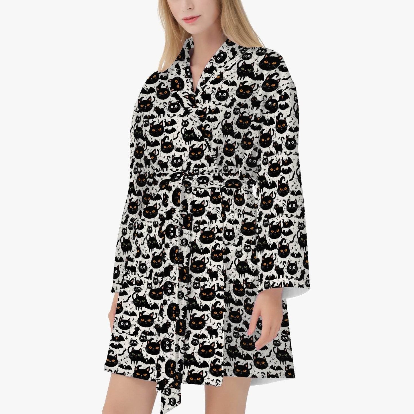 Crazy Cat Lady Women's Loose-fitting Bathrobe - DeRose Seasonal