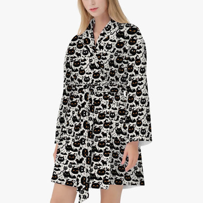 Crazy Cat Lady Women's Loose-fitting Bathrobe - DeRose Seasonal