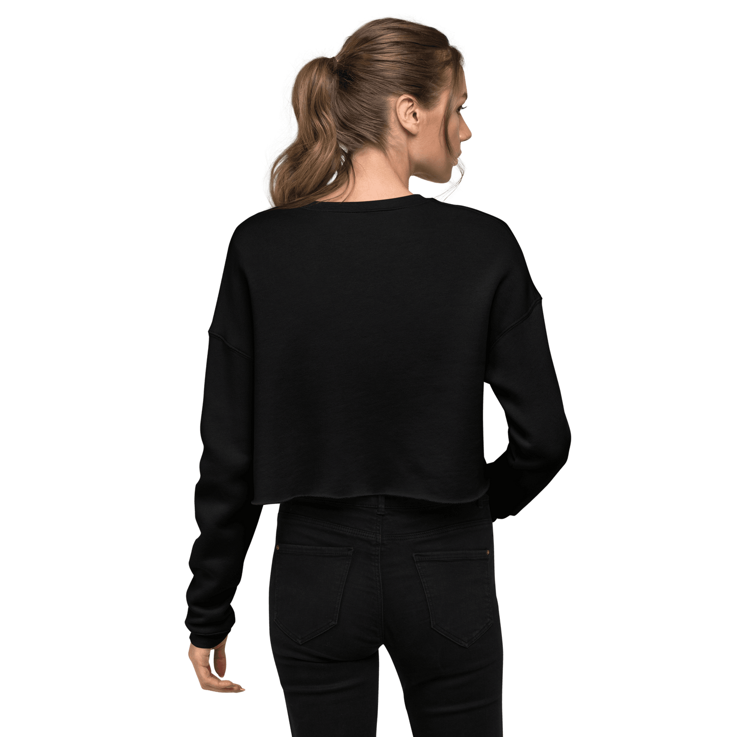 Women's Crop Top Skull and Rose Sweatshirt - Deathdrip Branding - DeRose Seasonal
