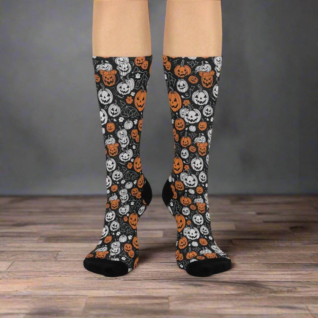 Cushioned Jack-o-Lantern Crew Socks - DeRose Seasonal
