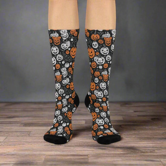 Cushioned Jack-o-Lantern Crew Socks - DeRose Seasonal
