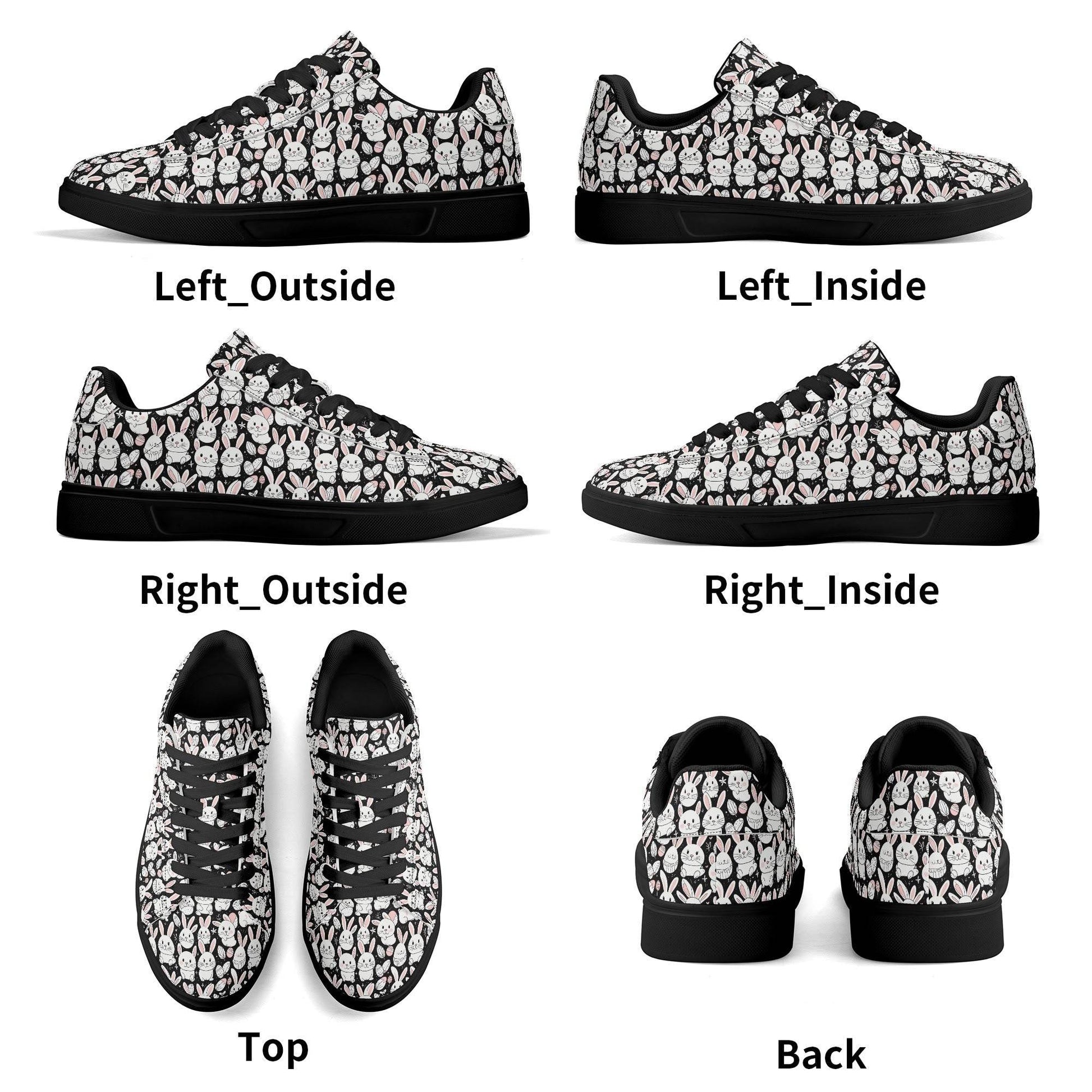 Cute Bunny Adult Lightweight Brand Low Top Leather Shoes - DeRose Seasonal