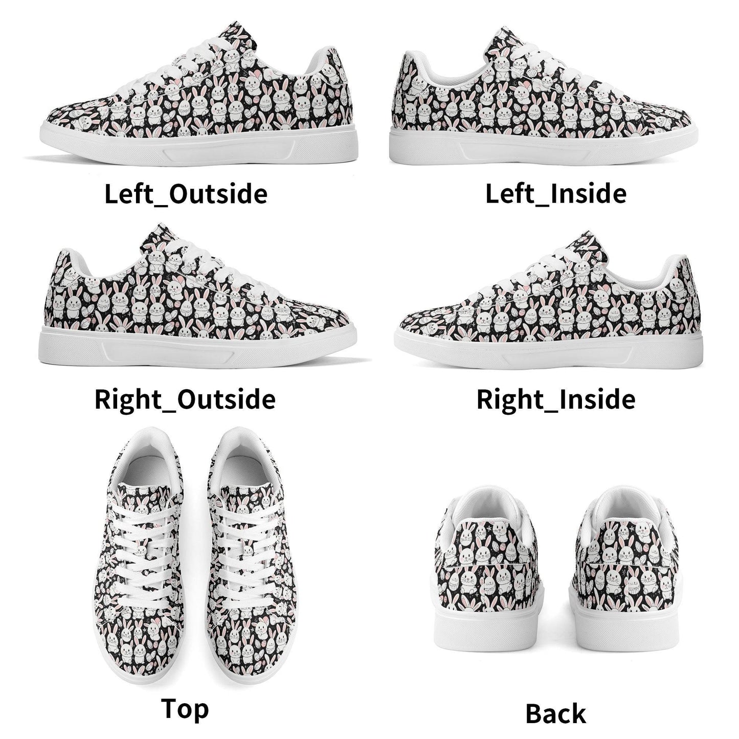 Cute Bunny Adult Lightweight Brand Low Top Leather Shoes - DeRose Seasonal