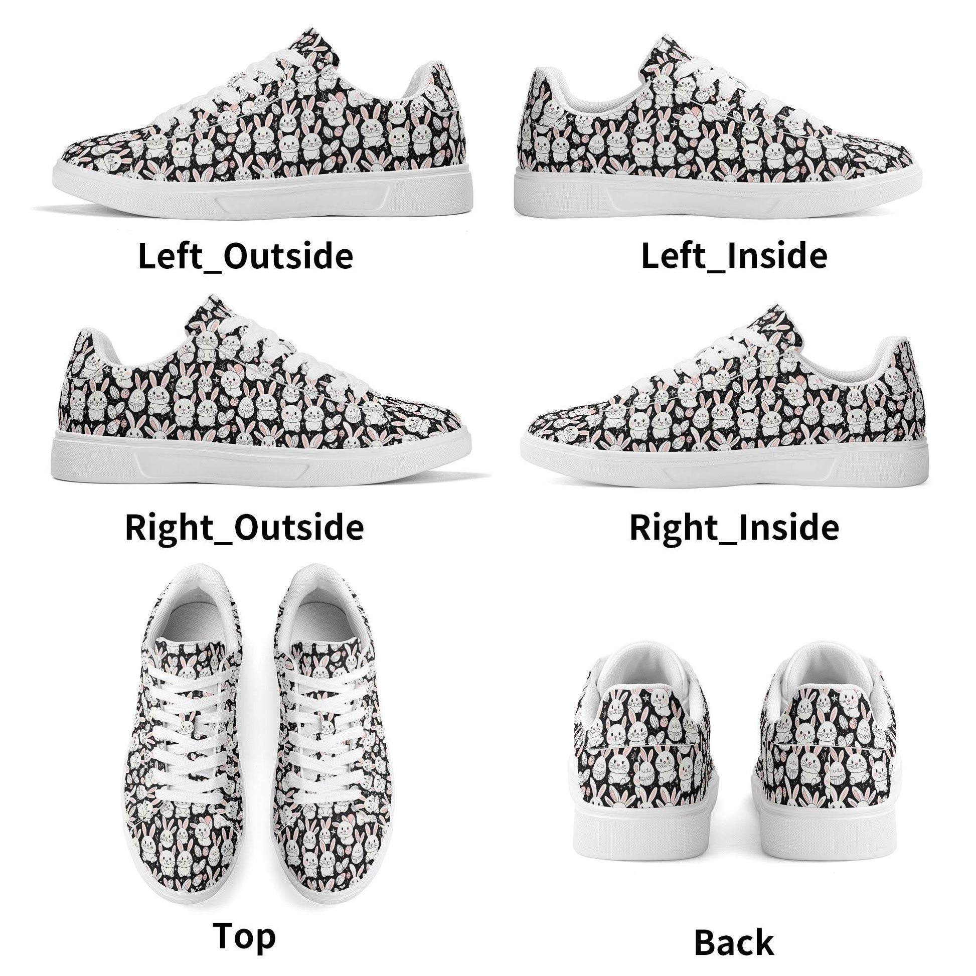 Cute Bunny Adult Lightweight Brand Low Top Leather Shoes - DeRose Seasonal