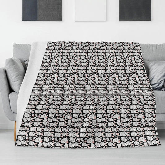 Cute Bunny Flannel Breathable Blanket 4 Sizes - DeRose Seasonal