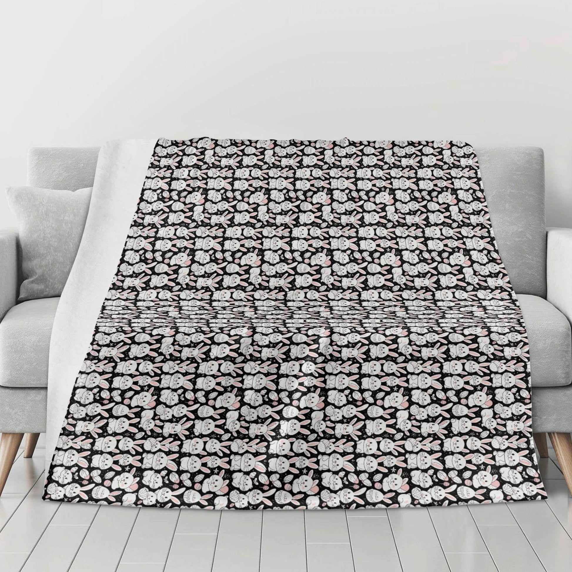 Cute Bunny Flannel Breathable Blanket 4 Sizes - DeRose Seasonal