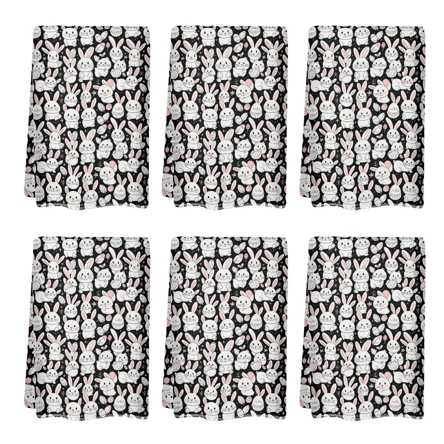 Cute Bunny Hand Towels (6 Pcs) - DeRose Seasonal