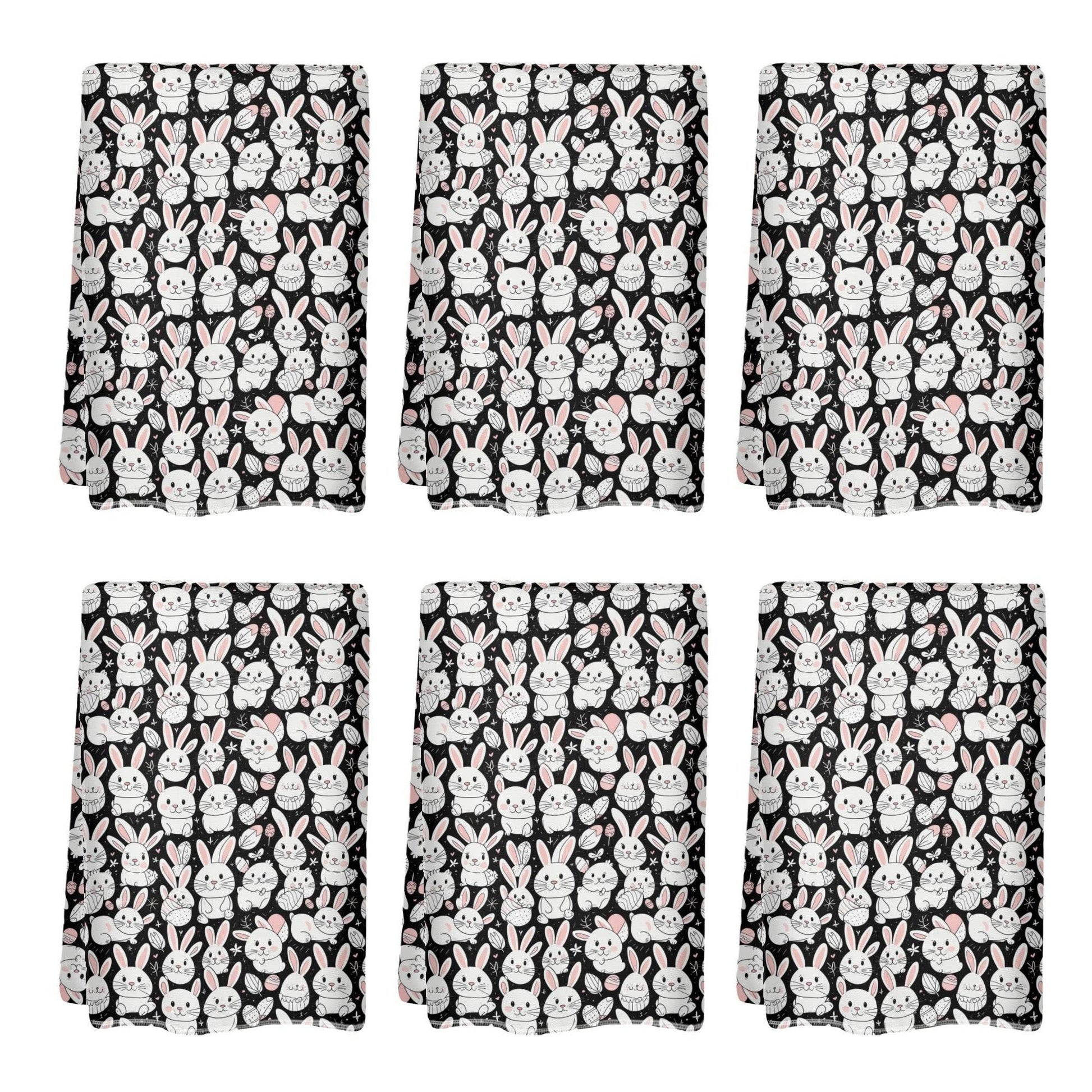 Cute Bunny Hand Towels (6 Pcs) - DeRose Seasonal