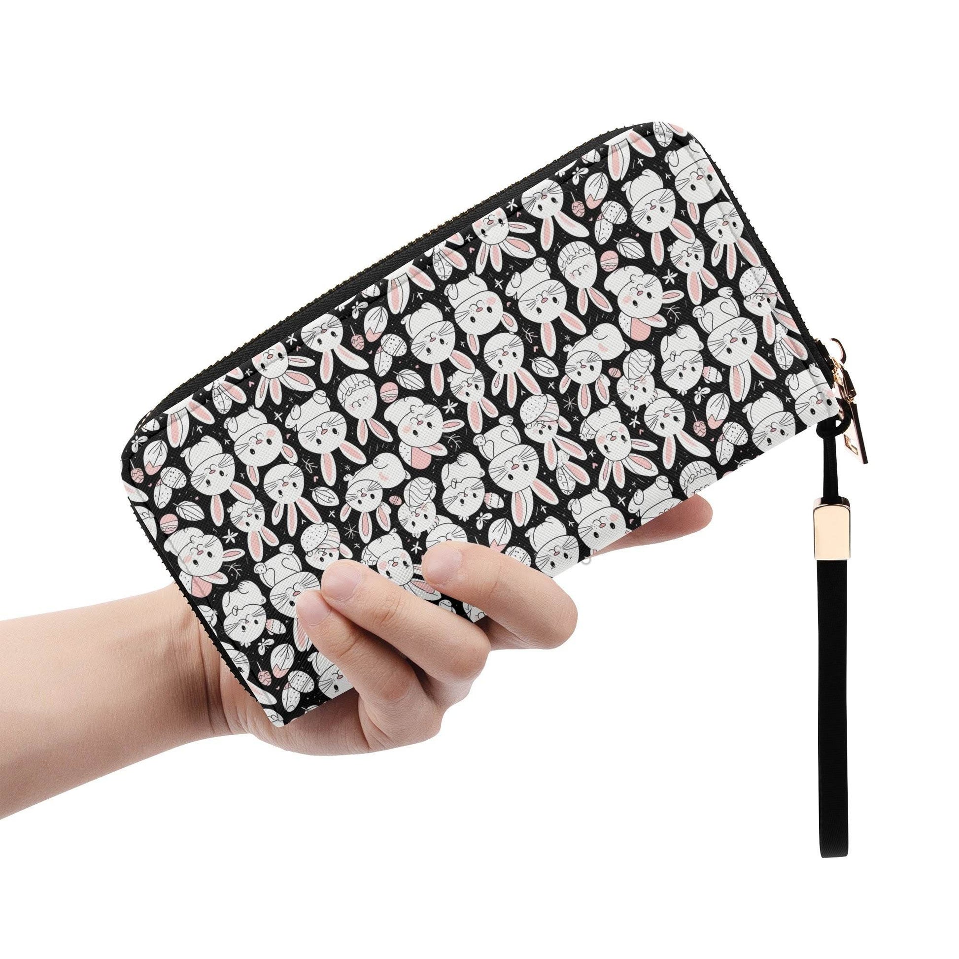 Cute Bunny Leather Women's Zipper Wristlet Wallet - DeRose Seasonal