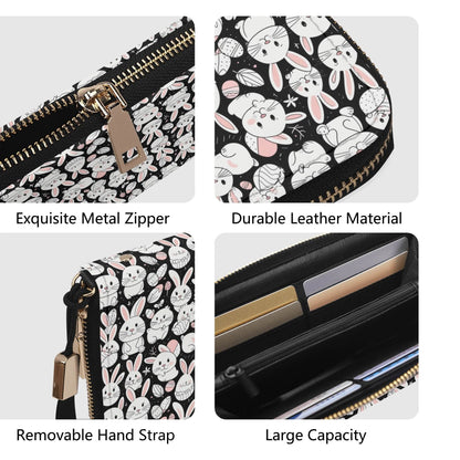 Cute Bunny Leather Women's Zipper Wristlet Wallet - DeRose Seasonal