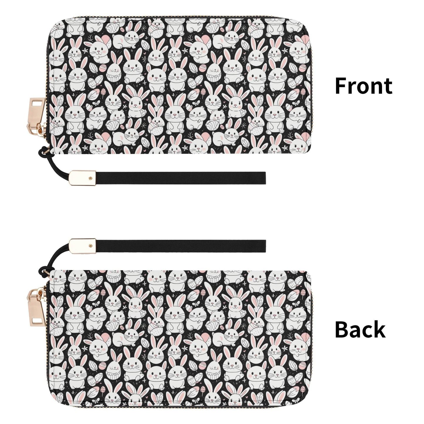 Cute Bunny Leather Women's Zipper Wristlet Wallet - DeRose Seasonal