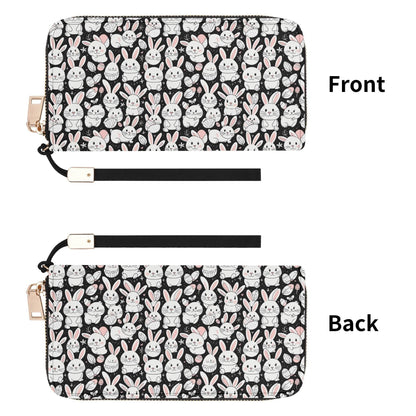 Cute Bunny Leather Women's Zipper Wristlet Wallet - DeRose Seasonal
