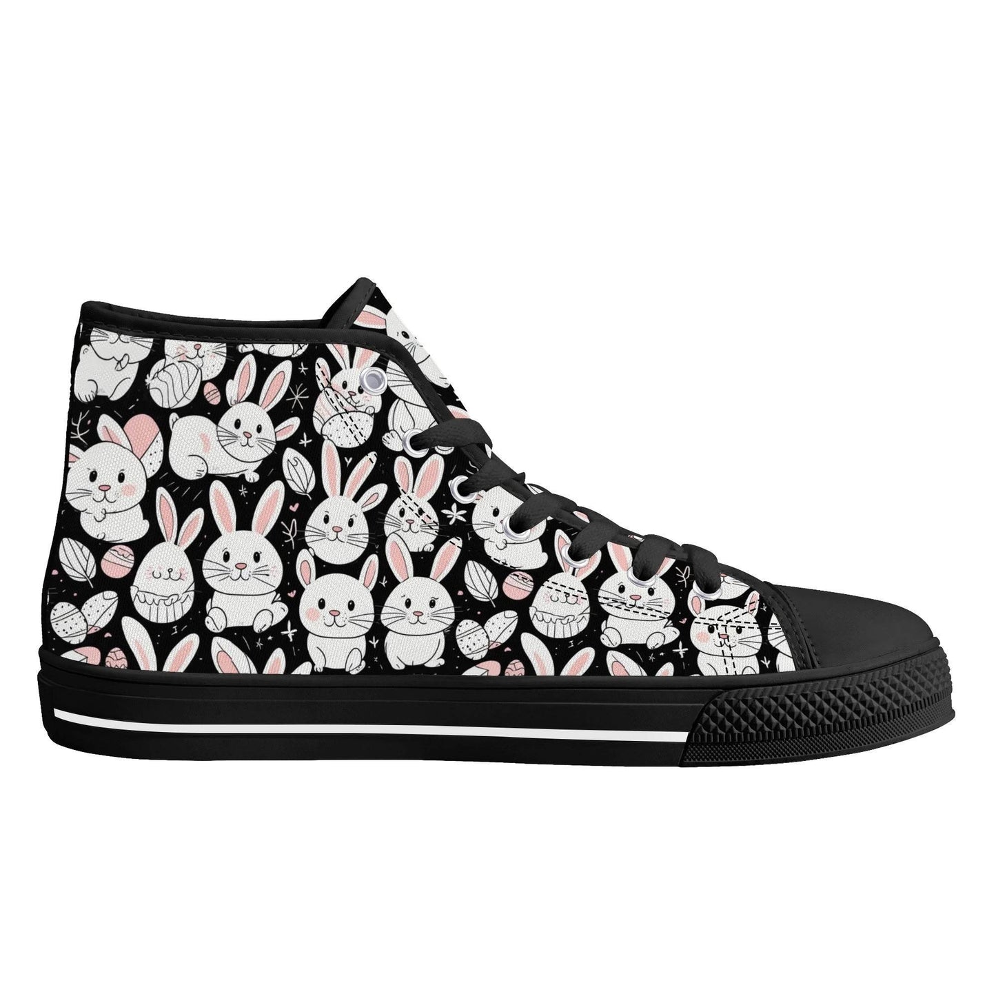 Cute Bunny Men's High Top Canvas Shoes - DeRose Seasonal
