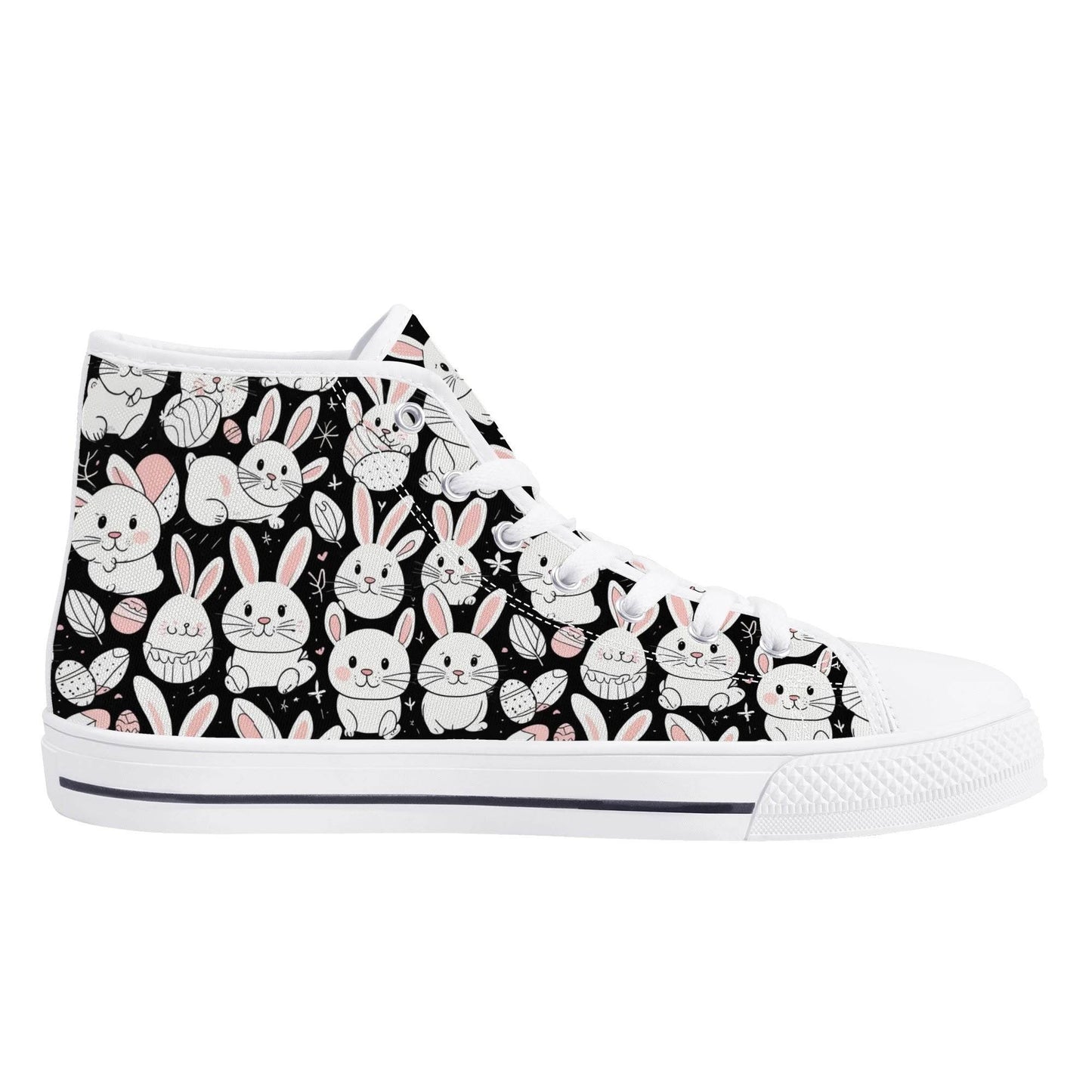 Cute Bunny Men's High Top Canvas Shoes - DeRose Seasonal