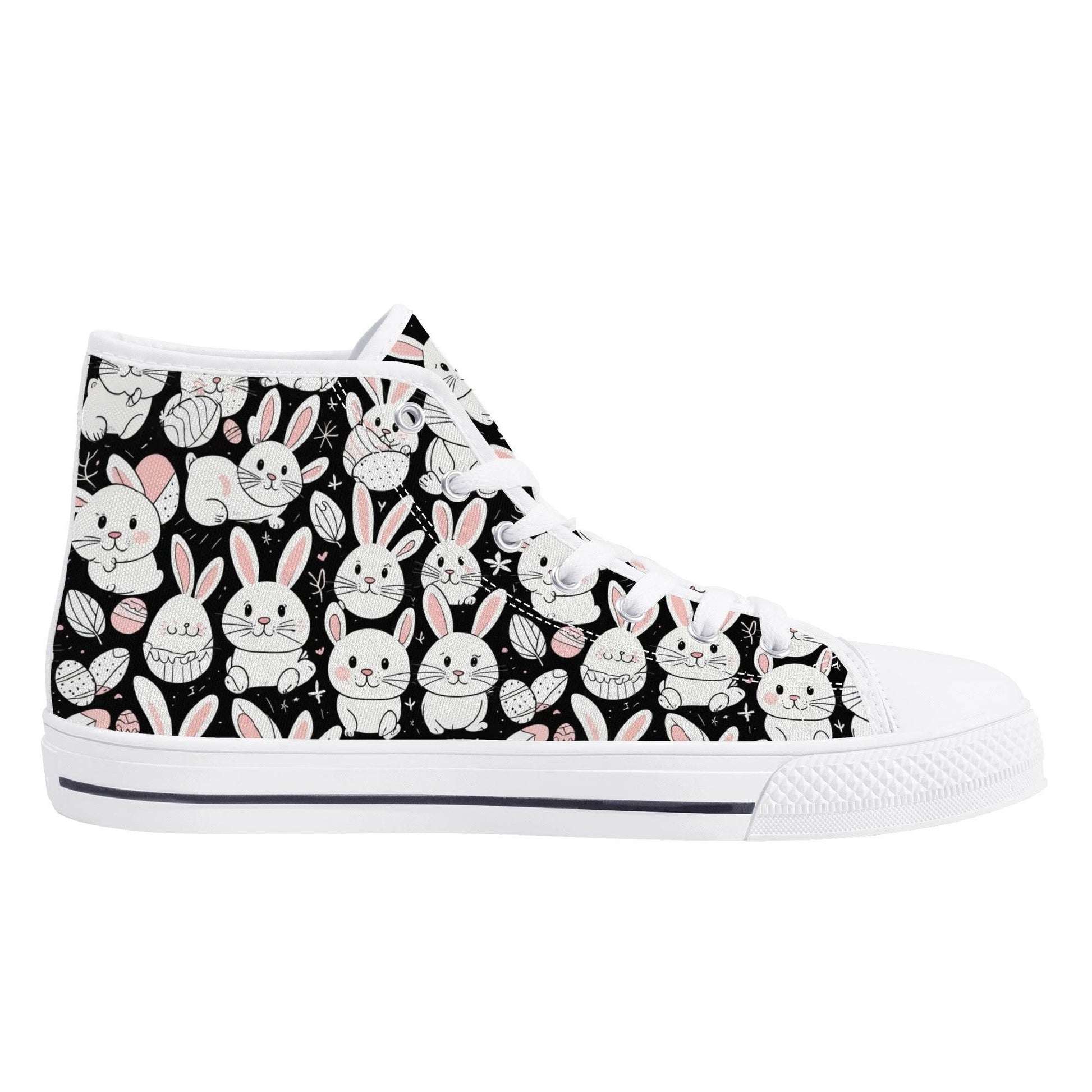 Cute Bunny Men's High Top Canvas Shoes - DeRose Seasonal