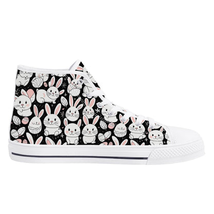 Cute Bunny Men's High Top Canvas Shoes - DeRose Seasonal