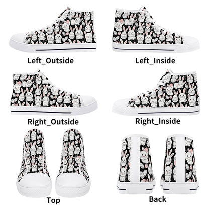 Cute Bunny Men's High Top Canvas Shoes - DeRose Seasonal