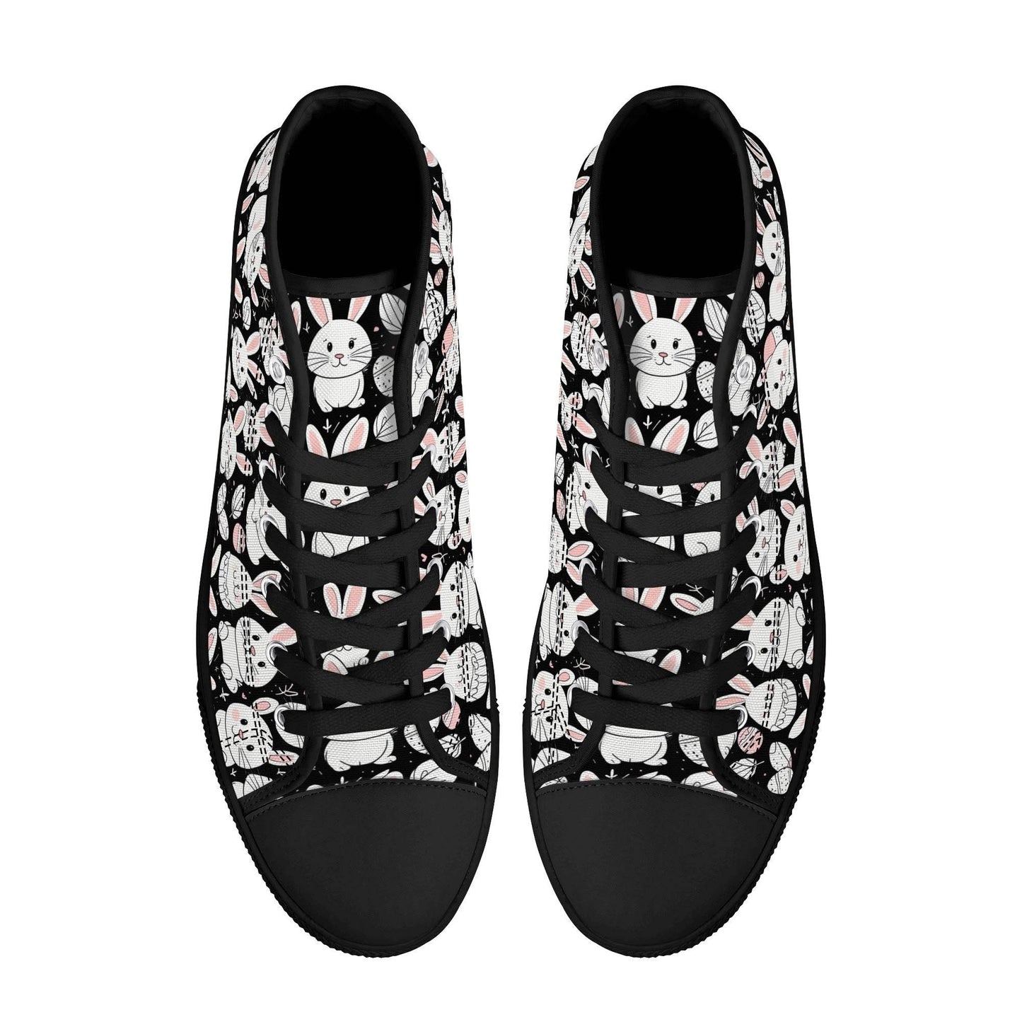 Cute Bunny Men's High Top Canvas Shoes - DeRose Seasonal