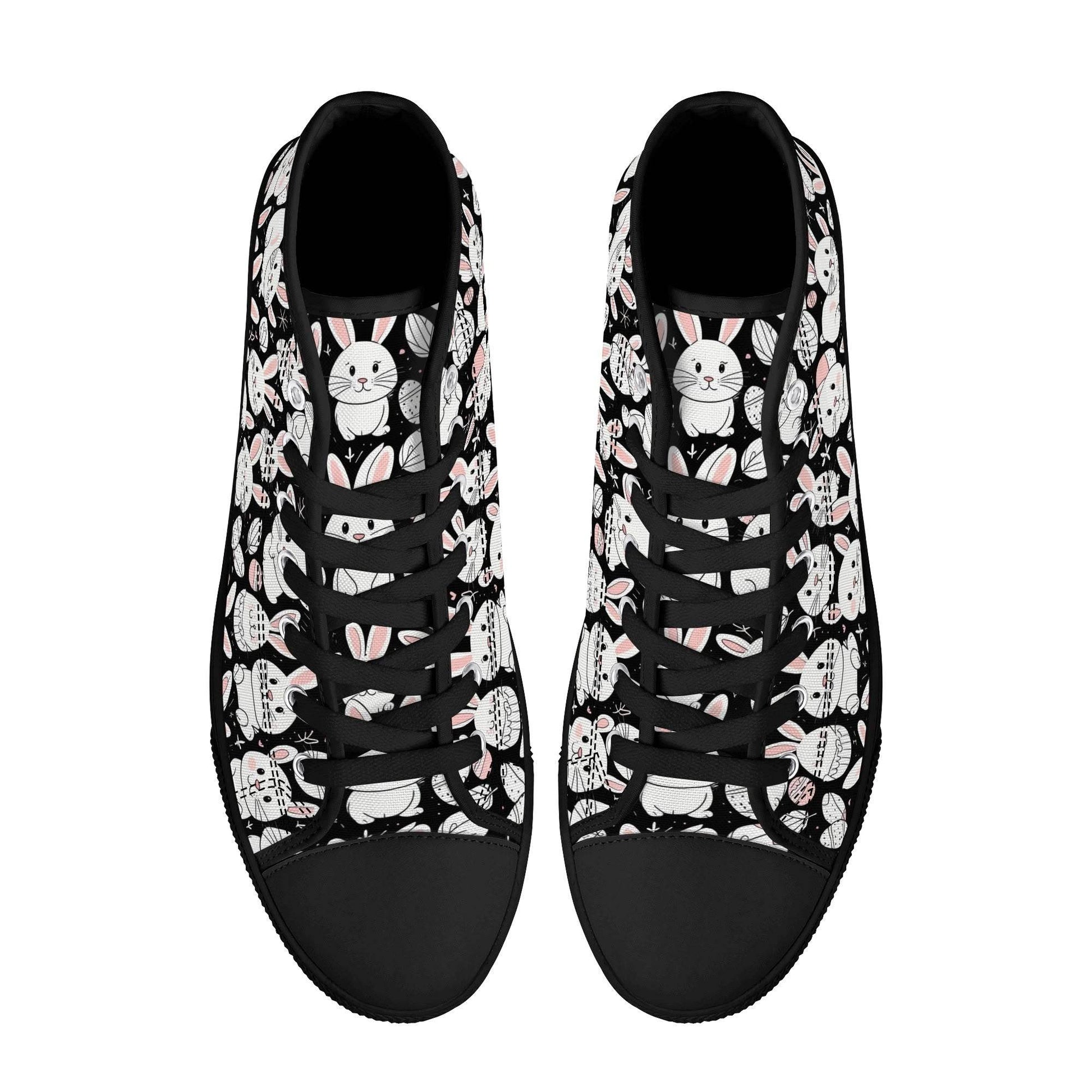 Cute Bunny Men's High Top Canvas Shoes - DeRose Seasonal