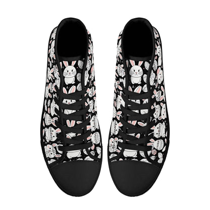 Cute Bunny Men's High Top Canvas Shoes - DeRose Seasonal